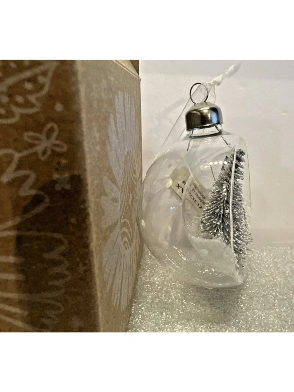 Zodax Clear Glass Diorama Christmas Ornament 3.5